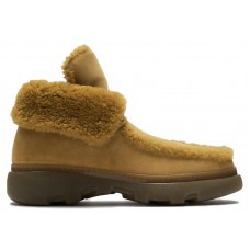Burberry Shearling Embellished Suede Creeper Boot Yellow