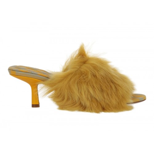 Burberry Jackie Shearling Mules Yellow (W) - женская сетка размеров
