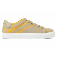 Женские Burberry Checked Cotton Sneakers Yellow (W)