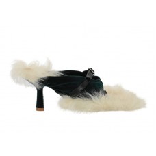 Женские Burberry Step Post Heel Sandals Green White (W)