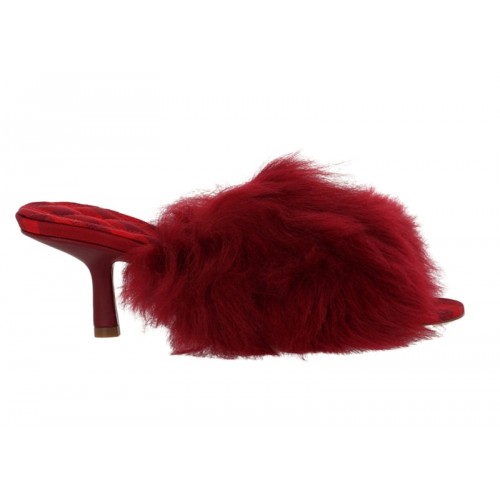 Burberry Jackie Shearling Mules Berry (W) - женская сетка размеров