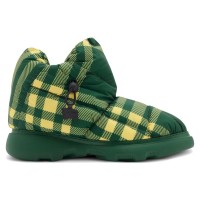 Burberry Check Pillow Boots Green White