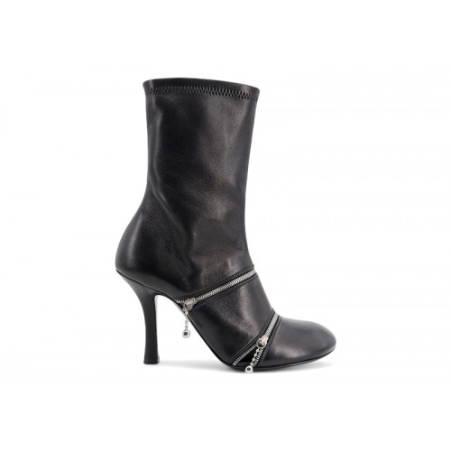 Burberry Peep Zip-Detailed Ankle Boots Black (W) - женская сетка размеров