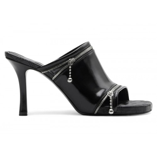 Burberry Peep 85mm Leather Sandals Black (W) - женская сетка размеров