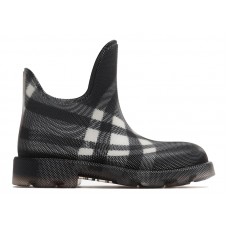Женские Burberry Marsh Checked Ankle Boots Black White (W)