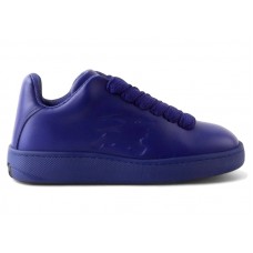 Burberry Leather Box Sneaker Debossed Equestrian Knight Blue