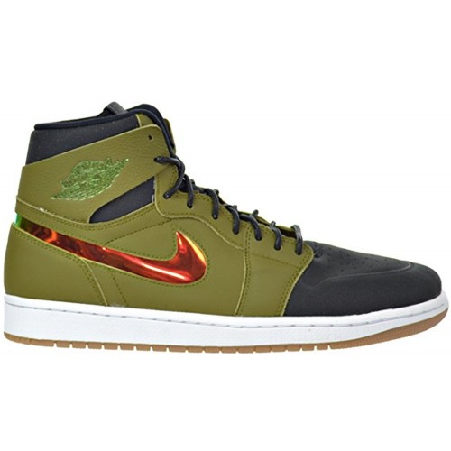 Кроссы Jordan 1 Retro High Nouveau Militia Green - мужская сетка размеров