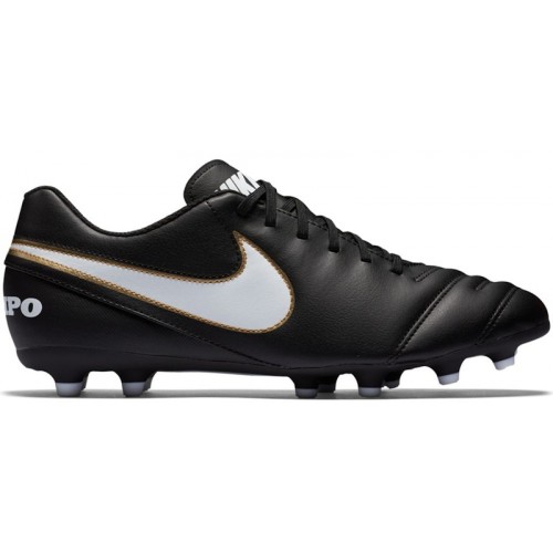 Nike Tiempo Rio III FG Black White Gold - мужская сетка размеров