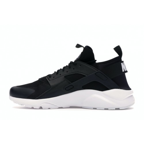 Кроссы Nike Air Huarache Run Ultra Black White - мужская сетка размеров
