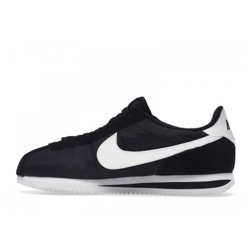 Кроссы Nike Cortez Basic Nylon Black White-Metallic Silver - мужская сетка размеров