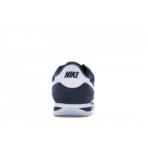 Кроссы Nike Cortez Basic Nylon Obsidian White-Metallic Silver - мужская сетка размеров