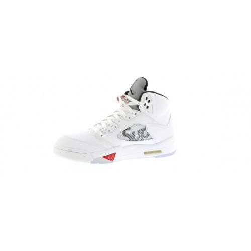 Кроссы Jordan 5 Retro Supreme White - мужская сетка размеров