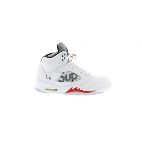 Кроссы Jordan 5 Retro Supreme White - мужская сетка размеров