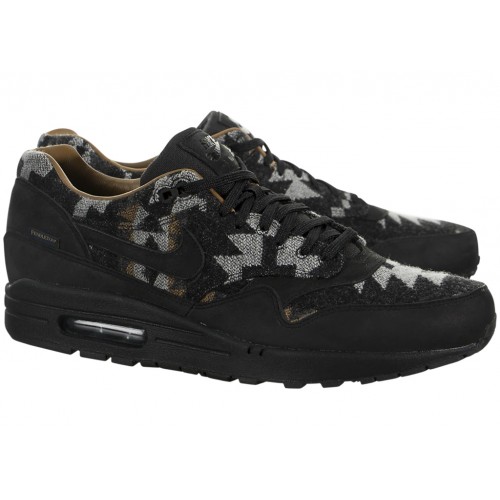 Кроссы Nike Air Max 1 QS Pendleton Black Grey - мужская сетка размеров