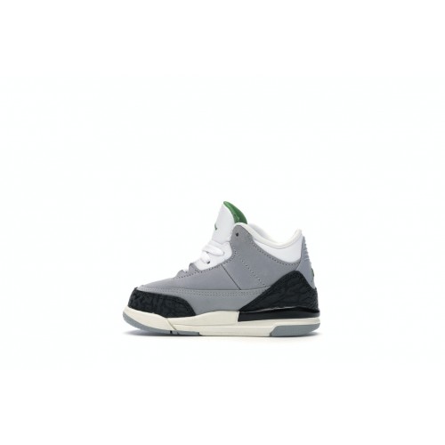 Кроссы Jordan 3 Retro Chlorophyll (TD) - детская сетка размеров