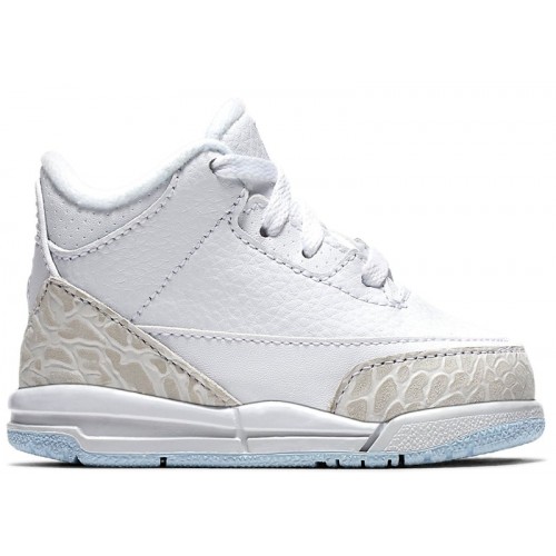 Air Jordan 3 Retro TD Triple White - детская сетка размеров