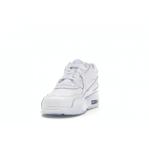 Кроссы Nike Air Max 90 White Leather (GS) - подростковая сетка размеров