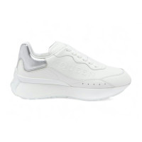 Женские Alexander McQueen Sprint Runner White Silver (W)