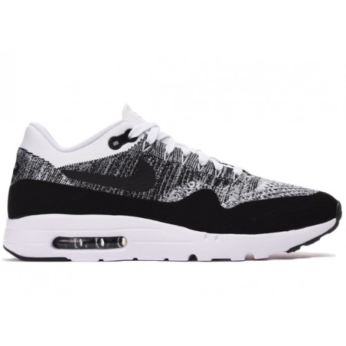 Кроссы Nike Air Max 1 Ultra Fkynit White Black - мужская сетка размеров