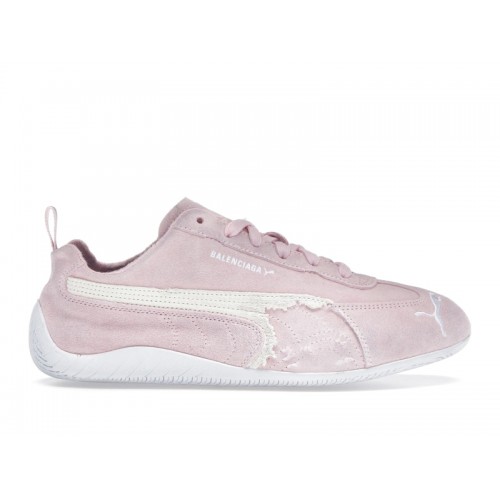 Кроссы Balenciaga x Puma Speedcat Suede Distressed Pink White - мужская сетка размеров