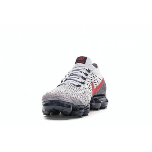 Кроссы Nike Air VaporMax Platinum Red Black - мужская сетка размеров