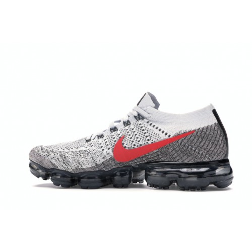 Кроссы Nike Air VaporMax Platinum Red Black - мужская сетка размеров