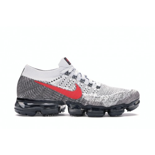 Кроссы Nike Air VaporMax Platinum Red Black - мужская сетка размеров