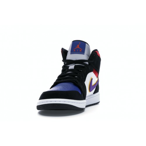 Кроссы Jordan 1 Mid Lakers Top 3 - мужская сетка размеров