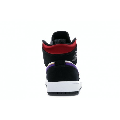 Кроссы Jordan 1 Mid Lakers Top 3 - мужская сетка размеров