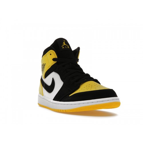 Кроссы Jordan 1 Mid Yellow Toe Black - мужская сетка размеров
