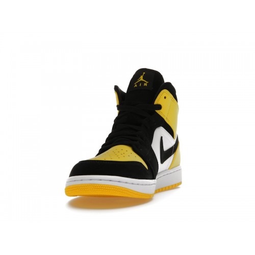 Кроссы Jordan 1 Mid Yellow Toe Black - мужская сетка размеров
