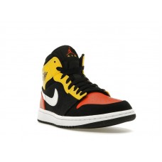 Jordan 1 Mid Black Amarillo Orange