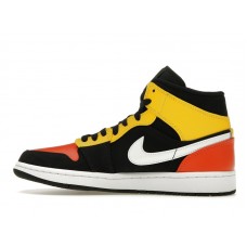 Jordan 1 Mid Black Amarillo Orange