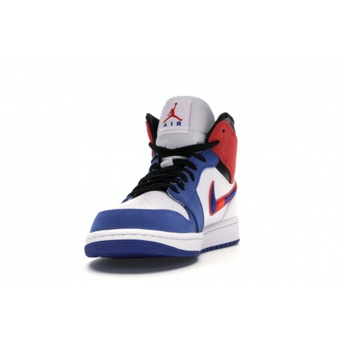 Кроссы Jordan 1 Mid Multi-Color Swoosh - мужская сетка размеров