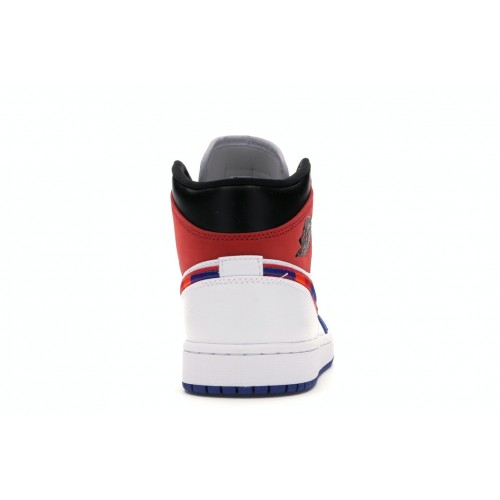 Кроссы Jordan 1 Mid Multi-Color Swoosh - мужская сетка размеров