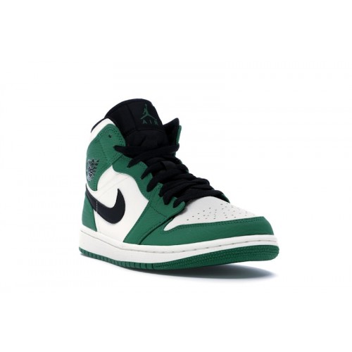 Кроссы Jordan 1 Mid Pine Green - мужская сетка размеров