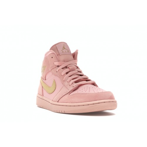 Кроссы Jordan 1 Mid Coral Gold - мужская сетка размеров