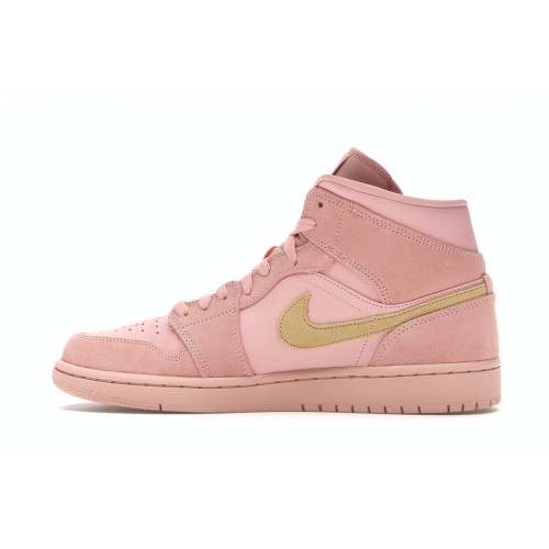Кроссы Jordan 1 Mid Coral Gold - мужская сетка размеров