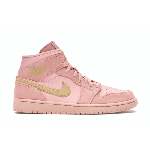 Кроссы Jordan 1 Mid Coral Gold - мужская сетка размеров