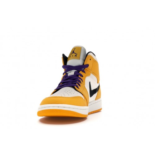 Кроссы Jordan 1 Mid SE Lakers - мужская сетка размеров