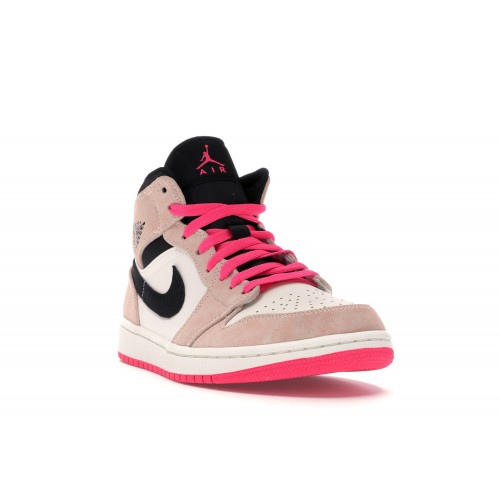 Кроссы Jordan 1 Mid Crimson Tint - мужская сетка размеров