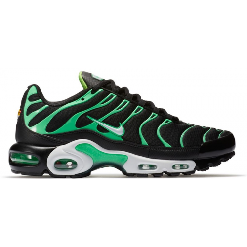 Кроссы Nike Air Max Plus Black Electric Green - мужская сетка размеров