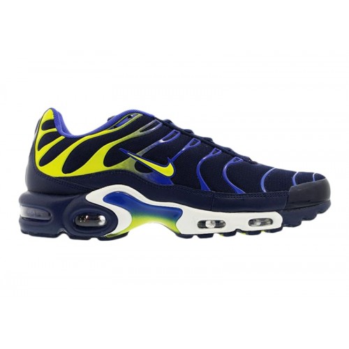 Кроссы Nike Air Max Plus Binary Blue Electric Lime - мужская сетка размеров