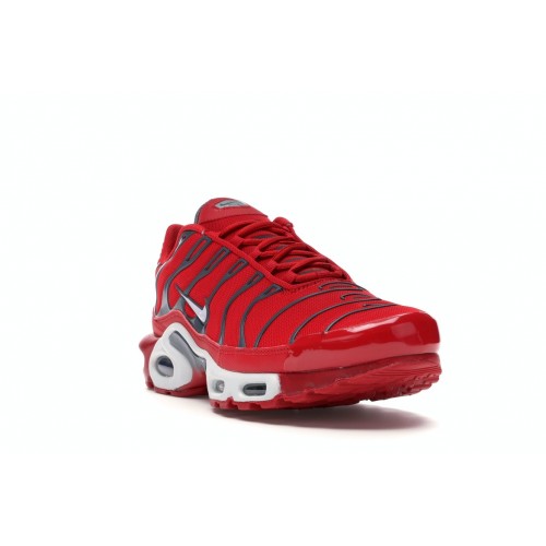 Кроссы Nike Air Max Plus University Red Pure Platinum - мужская сетка размеров