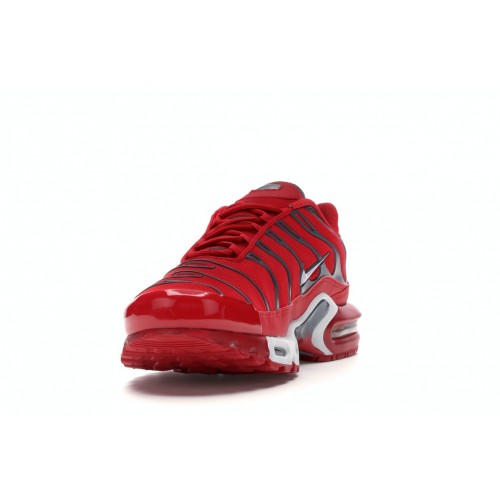 Кроссы Nike Air Max Plus University Red Pure Platinum - мужская сетка размеров