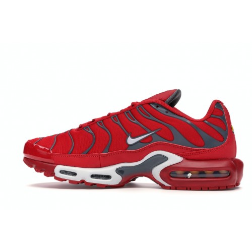 Кроссы Nike Air Max Plus University Red Pure Platinum - мужская сетка размеров