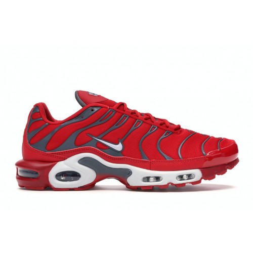 Кроссы Nike Air Max Plus University Red Pure Platinum - мужская сетка размеров