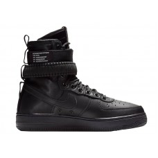 Женские Nike Air Force 1 Triple Black Leather (W)