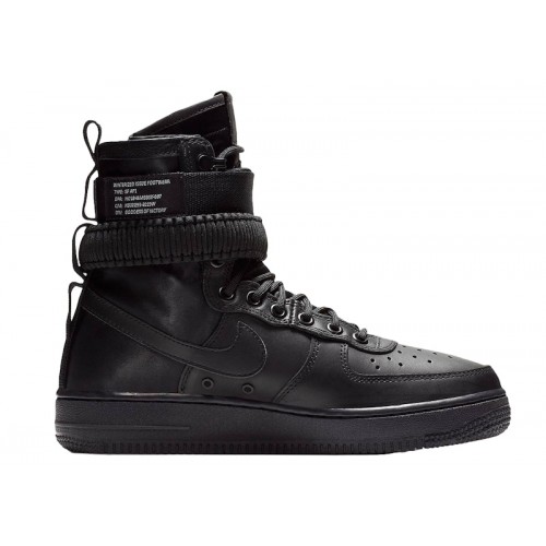 Nike Air Force 1 Triple Black Leather (W) - женская сетка размеров