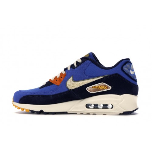 Кроссы Nike Air Max 90 Game Royal Light Cream - мужская сетка размеров